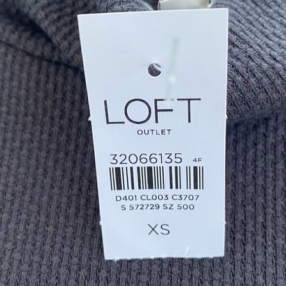 đLOFTâOUTLETâGREY WAFFLEâTURTLENECKâSZâXSâNWT - Picture 4 of 7